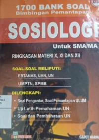 1700 Bank soal bimbingan pemantapan sosiologi untuk SMA/MA