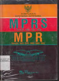 Image of Himpunan Ketetapan-ketetapan MPRS th 1967,1968 MPR th 1973-1978-1983-1988-1993