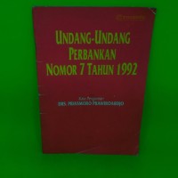 Image of Undang-undang Perbankan No.7 tahun 1992