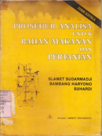 Image of Prosedur analisa untuk bahan makanan dan pertanian Ed.3